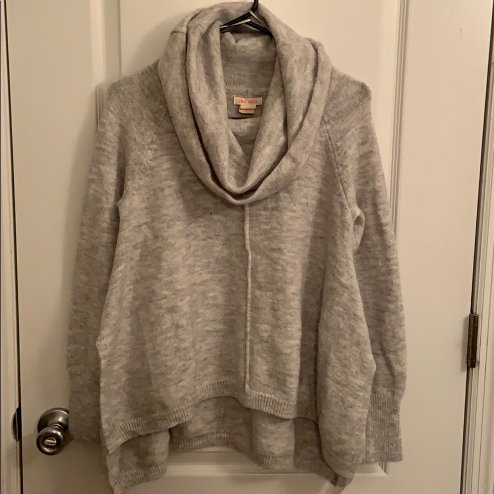 FOR THEE cowl neck gray oversized sweater size M
